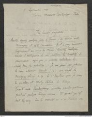 Nachlass Franz Steindachner, Brief von Peracca an Franz Steindachner (09.09.1898), Inv.Nr. 389.02, Seite 1
